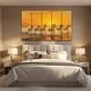The Castle Decor Running Horses Vastu Wall Painting Design 7 Wooden Framed 27x48 Inch