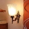 Devansh Metal Electric Wall Light in Antique gold Colour with White Shade Count of 1 Light