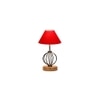 Jayla Red cotton Table lamp with Wood & Iron Base