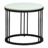 Metalform Round Metal Nesting Coffee Table Set Black Finish White Porcelain Top Set Of 2
