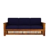 Anjani 3+1+1 Seater Wooden Sofa (BLUE Colour, Honey Finish)