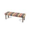 Asteria Solid Wood 2 Seater Bench In Stripe Multi Colour Jackard Fabric