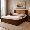 Aaranya Solid Wood Comfort King Bed Box Storage Provincial Teak Finish Mattress 72 x 78 Inches
