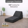 Coirfit Folding 1 Seater Single Foam Fold Out Sofa Cum Bed in Dark Grey Colour