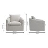 Oxford Boucle Fabric Lounge Chair in White Colour