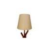 Vrikshya Wooden Table Lamp with Brown Base and Premium White Fabric Lampshade