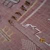 Tribal Moroccan Inspired Boho Rug Burgundy Geometric Tribal Area Rug Size 65 x 87 in