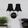 Devansh Dual Steel Metal  Wallmounted Lamp With Cotton Steel Metal  Shade