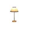 White & Black cotton with Metal Gold Table Lamp
