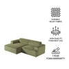 Sophisticated Wood Right Aligned 2-Seater With Upholstery Non Storage Sofas In Green Colour