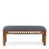 Milford Sheesham Wood Accent 3 Seater Bench In Anchor Grey Fabric