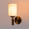 Devansh Metal Electric Wall Light in Gold Colour with White Shade Count of 1 Light
