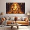 The Castle Decor Lord Ganesh Wall Art Framed Painting 27x48 Inch