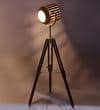 Wooden Spot Light Floor Lamp in Brown Shade