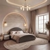 Sora Solid Wood Queen Size Bed With Hydraulic Storage in Dark Chestnut Finish