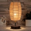 Kona Dholak Bamboo table lamp with brown wood base