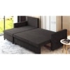 Wego 3 Seater RHS Pull Out Sofa cum Bed  in Dark Brown Colour
