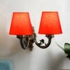 Devansh Metal Electric Wall Light in Antique Gold Colour with Orange Shade Count of 2 Lights