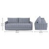 Sarena 3 Seater Fold Out Sofa Cum Bed In Grey Colour