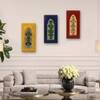 Desert Art MDF Handpainted Blue and Orange Wall Hanging Frame Set of 2
