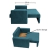 Alfon 1 Seater Velvet Pull Out Sofa Cum Bed with Storage In T Blue