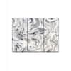 Truss White Black Pieces Ripples Abstract Canvas Wall Canvas Wall Prints Set of 3 Multicolor Matte