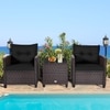 Carry Bird Wicker Patio Furniture Outdoor Balcony Chairs In Black Colour