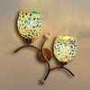 Devansh Metal Electric Wall Light in Gold Colour with Multi Shade Count of 2 Lights