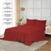 Aster Tomato Plain 400 TC Cotton Flat Super King Size Bedsheet with 2 Pillow Covers – Threads
