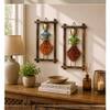 Desert Art Metal Handpainted Lady Musician Doll Wall Hanging Set of 2