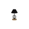 Destiny Black cotton Table lamp with Wood & Iron Base