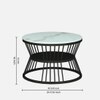 Metalzu Square Metal Nesting Coffee Table Set Black Finish White Porcelain Top Set Of 2
