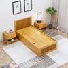 Hexa Engineered Wood Modern Single Bed With Headboard With Storage In Giant Wood