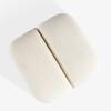 Loaf Solid Wood Pouf in White Colour