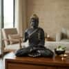 Devotional Blessing Buddha Statue in 24 Inch in Black and Gold Colour