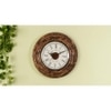 Multi color Handmade Wooden Wall Clock Black swirl Design With MarbleDust Work