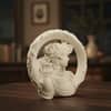 Lady Face Ring Sculpture Showpiece Off White Decorative Table Accent 25 cm