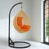 Rattan Egg Single Seater 6 Star Swing Chair Orange