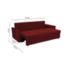 Barato 3 Seater Pull Out Sofa cum Bed in Maroon Colour