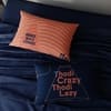 Stoa Paris Satin Bedsheet for Double Bed heet for Navy Blue & Orange, Thoda Lazy Thoda Crazy