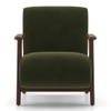 Nido Fabric Lounge Chair In Deep Olive Velvet Colour