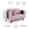 Rubik 2 Seater Fabric Sofa in Smokey Taupe Colour