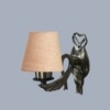 Devansh Metal Electric Wall Light in Antique Gold Colour with Beige Shade Count of 1 Light