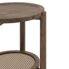 Tora Solid Wood and Cane Side Table in Danish Walnut Finish