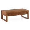 Linnea Rectangular Solid Wood Coffee Table In Amber Walnut Finish