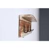 Wooden Wall Shelf with 3 Key Hooks in Natural Finish