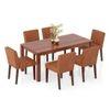 Atlas Solid Wood 6 Seater Dining Table With Set Of 6 Ludo Upholster Dining Chair