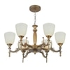 Eliante 6-Light Chandelier, Mild Steel And Glass, Modern Hanging Ceiling Light For Living Room Or Dining Room