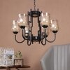 Eliante 6-Light Chandelier, Mild Steel, Modern Ceiling Lighting Fixture For Living Room And Dining Room