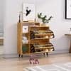 Hexa Red Engineered Wood Shoe Rack in Giant Wood Colour